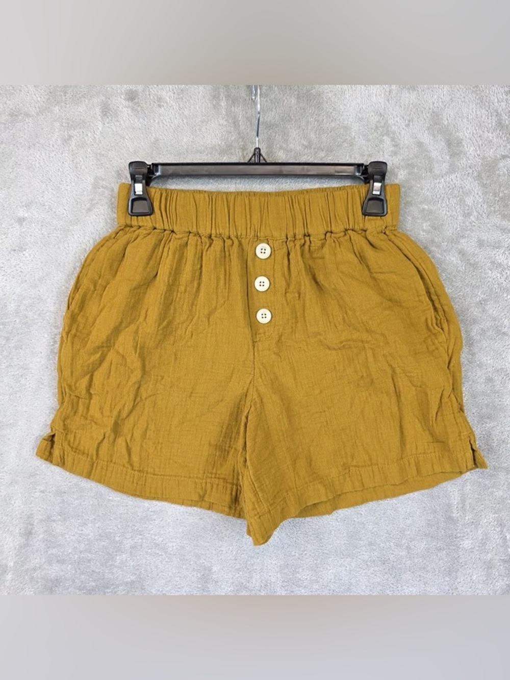 Madewell 100% Cotton High Waist Button Shorts